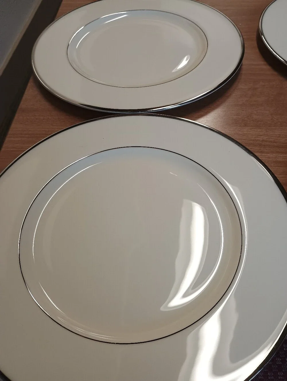 Elegant Lenox Montclair Dinner Plates with Platimum Rim - Set of 6